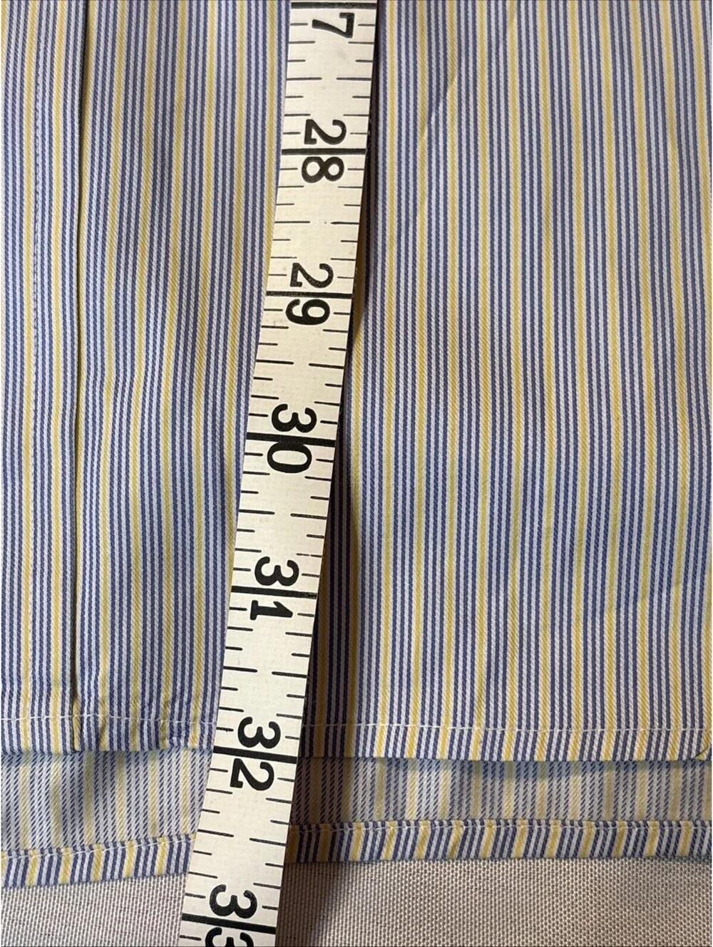 Men's Burberry London Blue/Ylw Striped Long Sleeve Button Dress Shirt 15 1/2 35